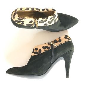 GUESS by Marciano black suede animal print booties
